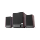 Microlab FC330 56Watt R.M.S. 2.1CH Wooden Cabinet Subwoofer Speaker With Front Master Volume And Rear Bass Volume Control, 2RCA I/O Port - Brown/Black Colour