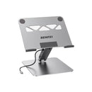 BENFEI Adjustable Notebook Stand Built-in With 1X HDMI 4K@60Hz, RJ45 1000Mbps, 2X USB-A 3.0 + 1X USB-C 10Gbps Ports And 180° Adjustable Viewing Angle - Grey Colour