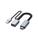 BENFEI HDMI Male To DisplayPort Female Adapter With USB-A Power Port Male And Supports Resolution Up To 4K@60Hz, Simultaneously Sync Video And Audio And Solid Nickle-Plated Connectors - Grey Colour