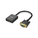 BENFEI HDMI Female To VGA Male With Built-in 3.5mm Audio + Micro-USB Power Port And Supports Full HD 1080@60Hz Resolution - Black Colour