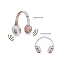 SODO MH3 2-IN-1 Headset And Speaker Foldable Design With Stainless Steel Slider Headband And Bluetooth And NFC Technology - Rose Gold Colour