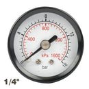 Press. Gauge 40mm 1/4" Rear Fit 0-16bar 0-1600kpa