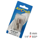 Connector Hosetail 1/4"f X 8mm 2pack