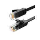 UGreen 50177 CAT6 UTP Male to Male Ethernet Flat LAN 8m Cable with Gold-Plated Conductor, 8-Core Twisted-Pair & Data Transmission up to 1000Mbps - Black Colour