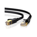 UGreen 11263 CAT7 Unshielded FTP Male To Male Ethernet Flat LAN 5m Cable With Gold-Plated Conductor, 8-Core Twisted-Pair And Data Transmission Up To 10Gbps - Black Colour