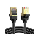 Ugreen 11270 Cat7 F Ftp Male To Male Ethernet Round Lan 3M Cable With Gold-Plated Conductor, 8-Core Twisted-Pair & Data Transmission Up To 10Gbps - Black Colour