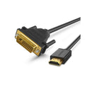 UGreen 10136 HDMI Male to DVI-D (24+1) Male 3m Bi-Directional Cable with Gold-Plated Connectors and Supports resolution up to 1080P@60Hz - Black Colour