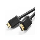 UGreen 11167 Mini HDMI Male to HDMI Male 1.5m Cable with Gold-Plated Connectors, PVC Casing and Supports resolution up to 4K@60Hz - Black Colour