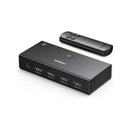 Ugreen 15376 Hdmi V2.0 3-In To 1-Out 4K@60Hz Amplified Switch With Infrared Remote And 1X Usb-C Port For Additional Power (Usb-C Cable Included Only) And 3D Hdr Audio And Video Sync Supported - Black Colour