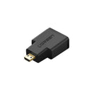 UGreen 20106 Micro HDMI Male to HDMI V2.0 Female Adapter with Gold-Plated Connectors and Supports Resolution up to 4K@60Hz - Black Colour