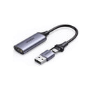 Ugreen 40189 Hdmi Female 4K(Max.) Input To 2-In-1 Usb-C A 2.0 Male Video Capture Adapter For Streaming With Uvc Compatible Devices - Grey Colour