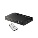UGreen 40205 HDMI 5-In 1-Out 5Port Amplified Switch with Gold-Plated Connectors & Supports up to 4K@30Hz Resolution - Black Colour