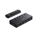 Ugreen 90512 Hdmi V2.0 5-In 1-Out 4K@60Hz Amplified Switch With Infrared Remote And 1X Usb-A To Usb-C 5V 1A Cable For Additional Power And 3D Hdcp2.2 Edid Audio Supported - Black Colour