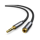 UGreen 10594 3.5mm Aux Male to Female Extension Audio 2m Cable With Aluminum Alloy Casing & Gold-Plated Connection For Optimal Sound Quality & Minimal Signal Loss - Black Colour