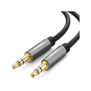 UGreen 10732 3.5mm Male to Male Round Audio 0.5m Cable with Gold-Plated Connectors & Widely Compatible with 3.5mm port devices - Black Colour