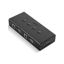 UGreen 50280 4-In 1-Out USB VGA KVM Switch Supports High-Definition 1080P@60Hz Resolution and Seamless Switch Between 4 PCs - Black Colour