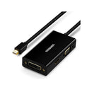 Ugreen 20418 Mini Displayport Male To Hdmi 4K@30Hz Vga+ Dvi-D(24+1)1080P@60Hz Female Adapter With Gold-Plated Connectors And Thunderbolt 2 Interface Compatibility - Black Colour
