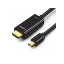 UGreen 20848 Mini DisplayPort Male to HDMI Male 1.5m Cable with Gold-Plated Connectors, Supports Resolution up to 4K@30Hz and Thunderbolt 2 compatible - Black Colour