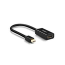 UGreen 40360 Mini DisplayPort Male to HDMI Female Adapter with Gold-Plated Connectors, Supports resolution up to 4K@30Hz and Thunderbolt 2 interface compatibility - Black Colour