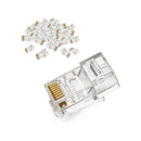 Ugreen 20331 Rj45 8P8C Lan Crimp-Type Connector Plugs Made Of Durable Oxygen-Free Copper And Plastic Materials And Suitable For Cat5 Cat5E Cable - 50 Pc'S Pack - Crystal Clear Colour