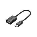 UGreen 10383 Mini USB-A 2.0 Male to Female OTG Adapter With Nickle-Plated Connectors & Supports Data Transfer Speed up to 480Mbps - Black Colour.