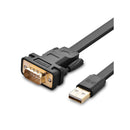 UGreen 20218 USB-A 2.0 Male To DB9 RS-232 FDTI-FT232 Chipset Male 2m Cable With Gold-Plated Connectors And Supports Data Transfer Speed Up To 1Mbps - Black Colour