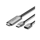 UGreen 50291 USB-A 2.0 Female to HDMI Male Digital AV Mobile Adapter With USB-A Connection For Additional 5V Power Support And Nickle-Plated Connectors & Supports Resolution up to 1080P@60Hz - Grey Colour