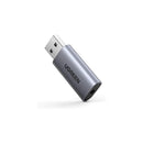 UGreen 80864 USB-A 2.0 Male to 3.5mm AUX Female External Stereo Sound Adapter With 1X 3.5mm TRRS Port For Audio And Microphone And Noise Reduction Chip - Grey Colour