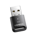UGreen 90225 Bluetooth V5.3 Mini USB Adapter With LED Indicator, Low Latency And Upto 20m (Max) Coverage Distance - With A2DP Support - Black Colour