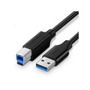 UGreen 10372 USB-A 3.0 Male to USB-B 3.0 Male Printer 2m Cable With Nickle-Plated Connectors & Supports Data Transfer rate up to 5Gbps - Black Colour