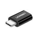 UGreen 30391 USB-C 3.1 Male to Micro-USB Female Adapter with Nickle-Plated Connector & Data Transfer speed up to 480Mbps - Black Colour