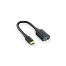 UGreen 30701 USB-C 3.1 Male to USB-A 3.0 Female OTG Adapter With Gold-Plated Connectors & Supports Data Transfer Rate up to 5Gbps - Black Colour