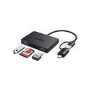 Ugreen 45167 Usb-C Male 4-In-1 Card Reader With 2X Usb-A 3.0 Ports + 1X Sd Tf Card Slot And Otg Connection Supported - Black Colour
