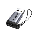UGreen 50533 USB-A 3.0 Male to USB-C 3.1 Gen 1 Female Adapter with Nickle-Plated Connector & Supporting data transfer speed up to 5Gbps - Grey Colour