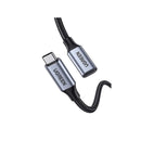 UGreen 80810 USB-C 3.1 Male to Female 0.5m Braided Extension Cable with Transfer Speed up to 10Gbps and 5A(max) Fast Charging and Sync Audio+Video - Black Colour