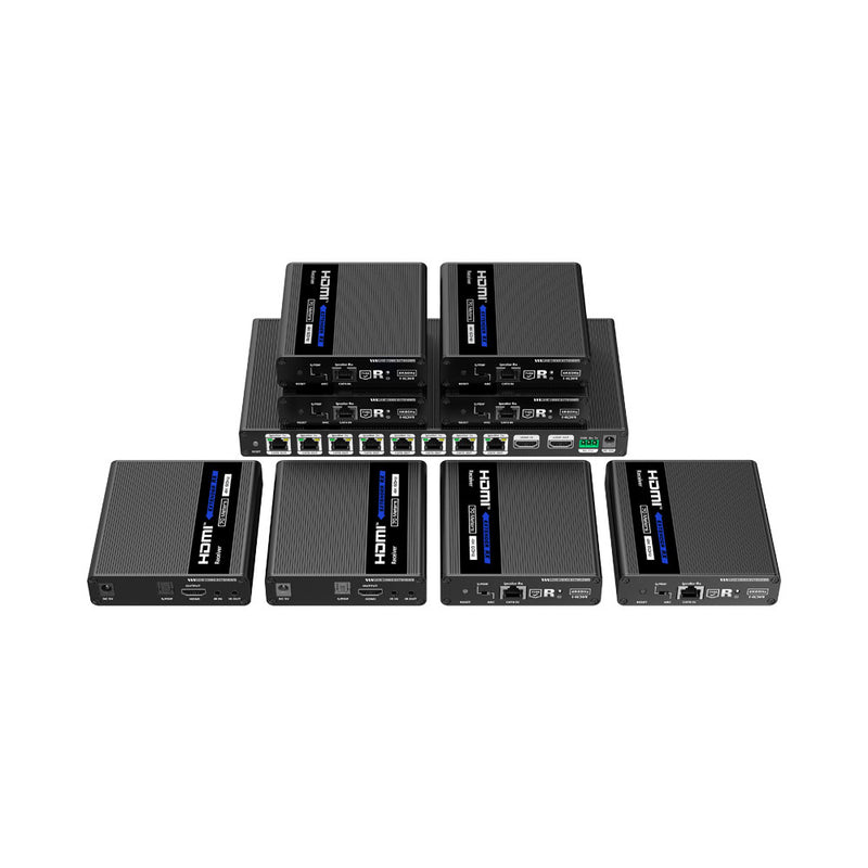 Lenkeng 70M 4K Hdmi Hdr 1X8 Splitter Extender Over Cat6 Cable With Edid And Ipcolor