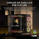 AIR 5400 LX-R RGB iCUE LINK Triple Chamber Mid-Tower PC Case ;3x Fans included;2x 2.5'' ; 1x 3.5'';  Black