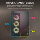 AIR 5400 LX-R RGB iCUE LINK Triple Chamber Mid-Tower PC Case ;3x Fans included;2x 2.5'' ; 1x 3.5'';  Black