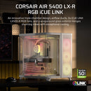 AIR 5400 LX-R RGB iCUE LINK Triple Chamber Mid-Tower PC Case ;3x Fans included;2x 2.5'' ; 1x 3.5''; White