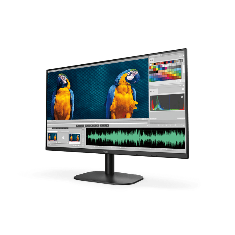 Aoc 24B2H2 Monitor 23.8 Inch Ips Fhd 1920X1080 100Hz Hdmi; Vga Vesa Flicker Free; Low Blue Mode