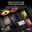 Corsair Icue Link Titan 360 Rx Rgb Liquid Cpu Cooler – Rx120 Rgb Fans – Fits Intel® Lga 1851 1700; Amd® Am5 Am4 – Icue Link Syst