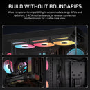 3500X LX-R RGB iCUE LINK Tempered Glass Mid-Tower PC Case; 3x Fans included; 2x 2.5'' ; 2x 3.5''; Black
