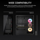 3500X LX-R RGB iCUE LINK Tempered Glass Mid-Tower PC Case; 3x Fans included; 2x 2.5'' ; 2x 3.5''; Black