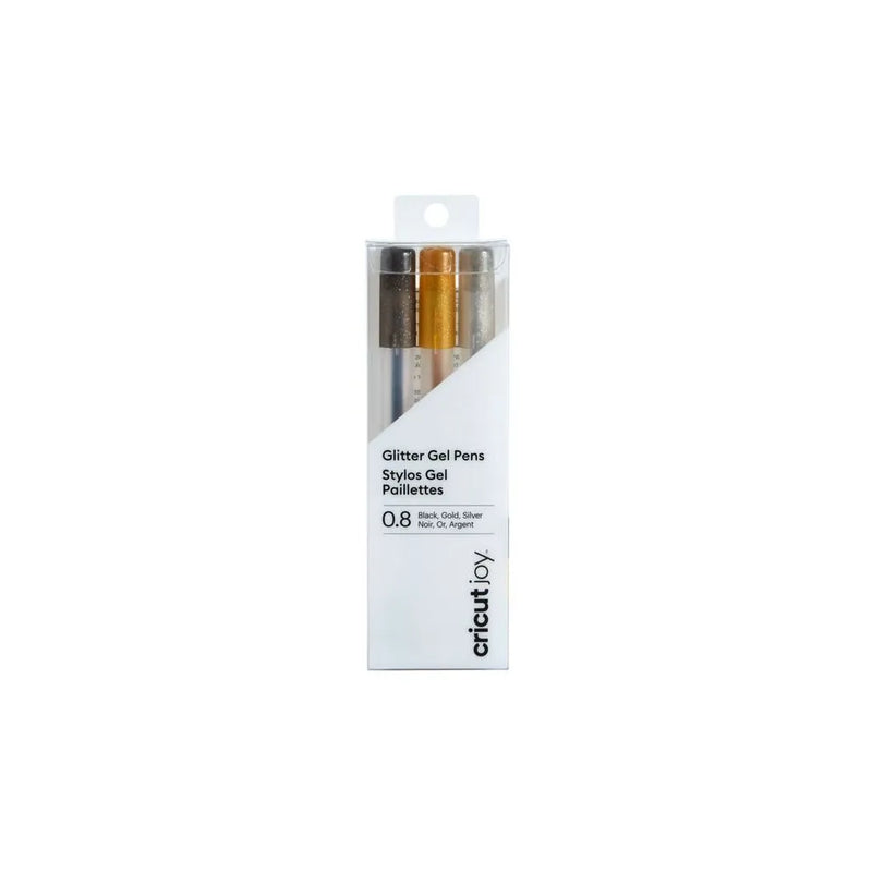 2008070: Cricut Joy Medium Point Gel Pen Set 3-Pack (Glitter Black Gold Silver)