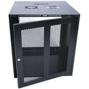 RCT 6U CP black wall mount cabinet 2x uprights 2x glands + Screws; 450mm GLASS DOOR.