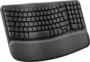 Logitech Wave Keys Wireless Ergonomic Keyboard (920-012304) – Connectivity: Logi Bolt Usb Receiver Bluetooth Low Energy Wireless Range: Up To 10M Easy-Switch Keys Tilt Legs On Off Power Switch Cushioned Palm Rest Up To 3 Years Battery Life