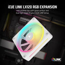 CORSAIR iCUE LINK LX120 RGB 120mm PWM Fan - Dual Light Loops – Requires iCUE LINK System Hub (Sold Separately) - White