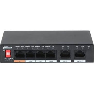 Dahua 6-Port 10 100Mbps Unmanaged Desktop Switch With 4 Poe Ports