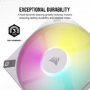 CORSAIR iCUE AF120 RGB SLIM 120mm PWM Fluid Dynamic Bearing Fan - White