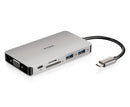 D-Link Consumer 9-In-1 Usb-C Hub With Hdmi Vga Ethernet Card Reader Power Delivery; 1X Hdmi; 1X Vga Port; 2X Usb 3.0; 1X Microsd Card Slot; 1X S
